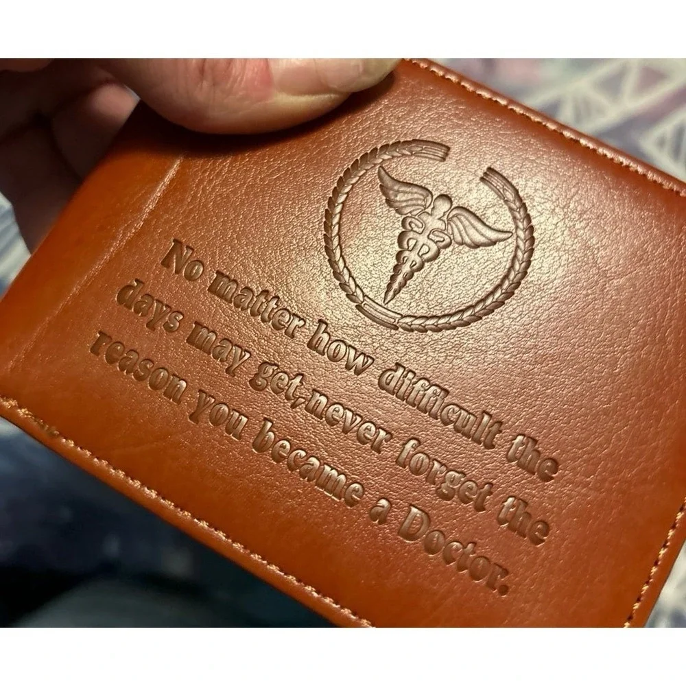 NEW Never Forget the Reason You Became a Doctor Men's Leather Wallet